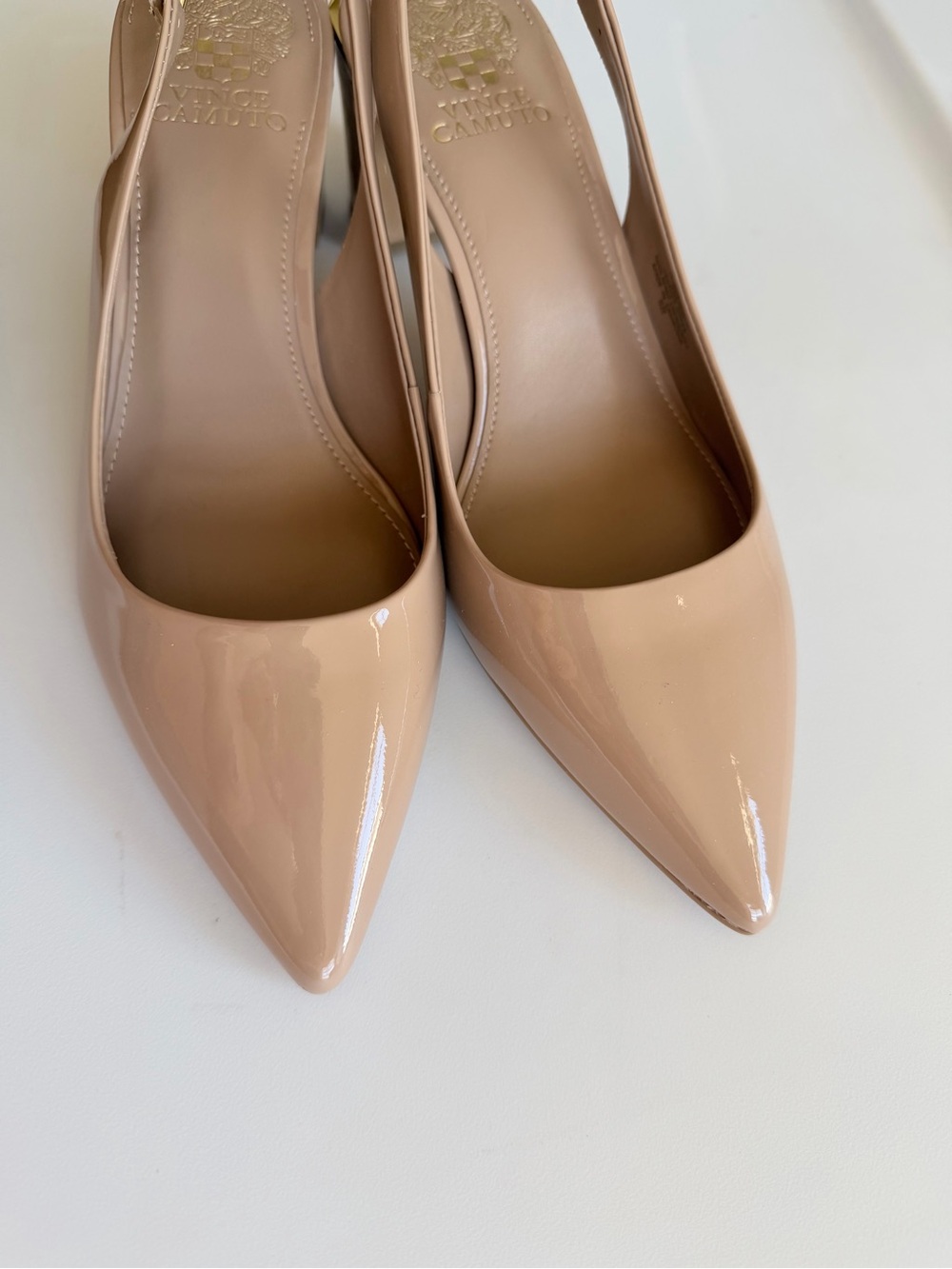 Vince Camuto Hamden Pointed Toe Slingback Pump Heel Nude 9 NWOB - Picture 6 of 10